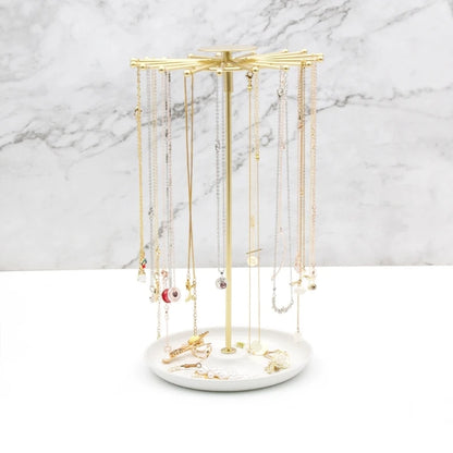 Round Disk Jewelry Holder Efficient Women Accessories Storage and Display Stand Rings Necklaces Earrings Organizer - Oria Jewel
