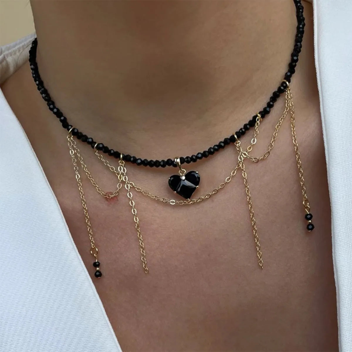 Pink Heart Pendant Necklace – Pearl Tassel &amp; Cute Gift - Oria Jewel