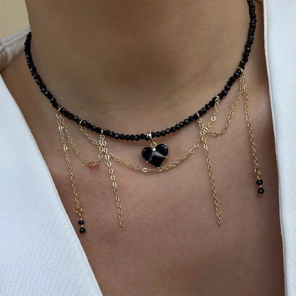 Pink Heart Pendant Necklace – Pearl Tassel &amp; Cute Gift - Oria Jewel