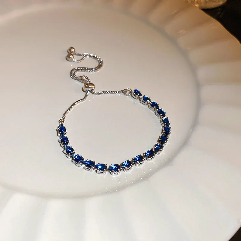 Rhinestone Charm Bracelet - Oria Jewel
