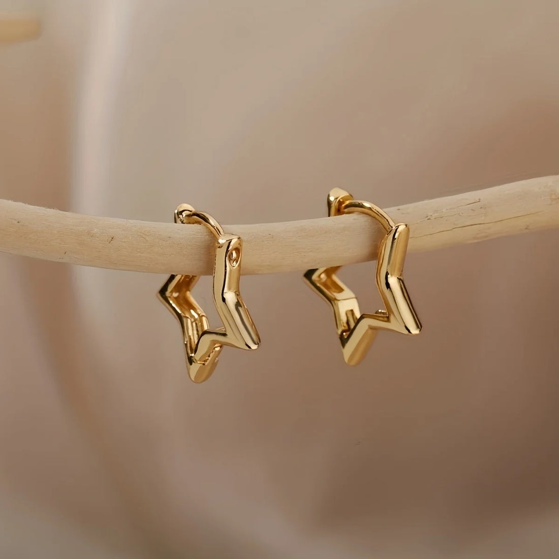 Star Hoop Earrings - Oria Jewel