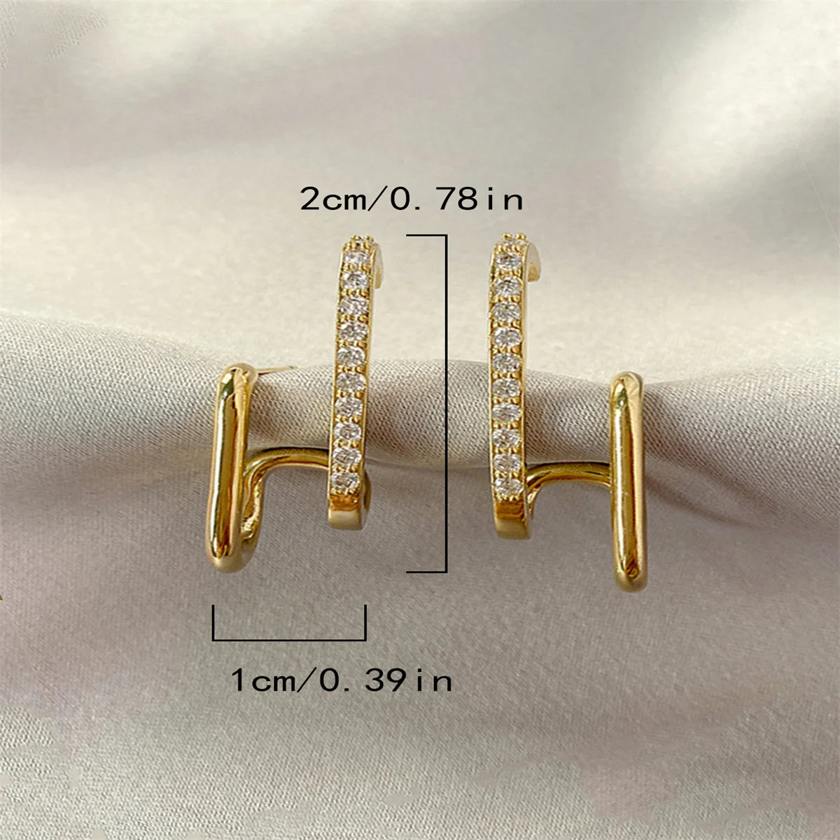 Crystal Curve Studs - Oria Jewel