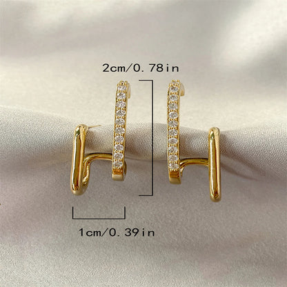 Crystal Curve Studs - Oria Jewel