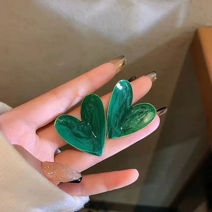 Big Heart Stud Earrings - Oria Jewel