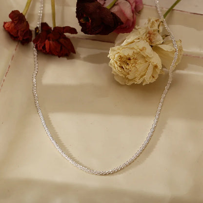Silver Color Sparkling Necklace For Women Trendy Clavicle Chain Choker Girls Korean Wedding Party Jewelry Accessories - Oria Jewel