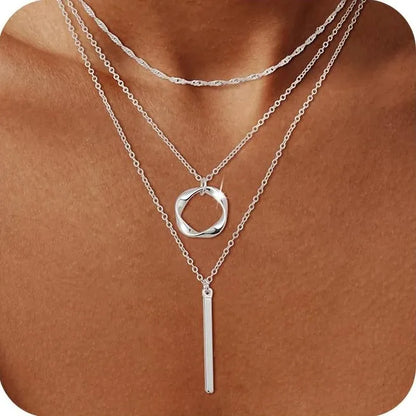 Layered Choker Necklace Set - Oria Jewel