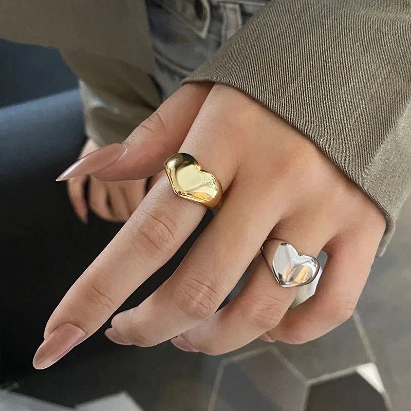 simple-heart-metal-ring - Oria Jewel