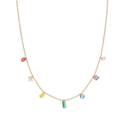 Colorful Zircon Drop Necklace - Oria Jewel