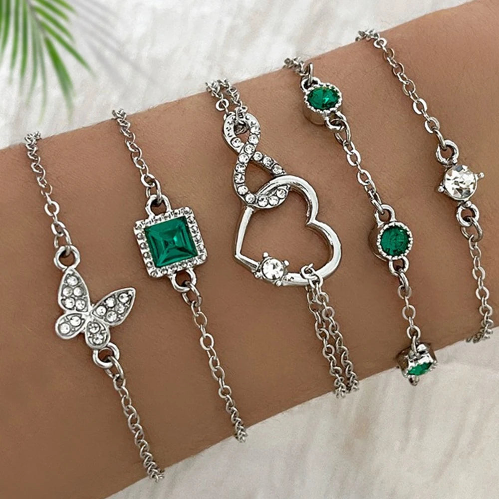 Retro Green Bracelet Set - Oria Jewel