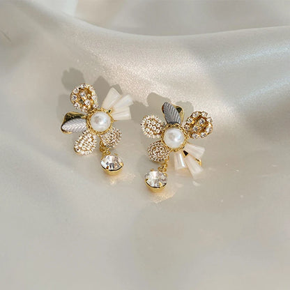 ZAKOL Crystal Flower Earrings - Oria Jewel