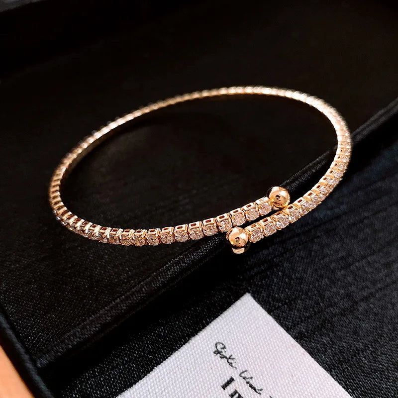 Rhinestone Charm Bracelet - Oria Jewel