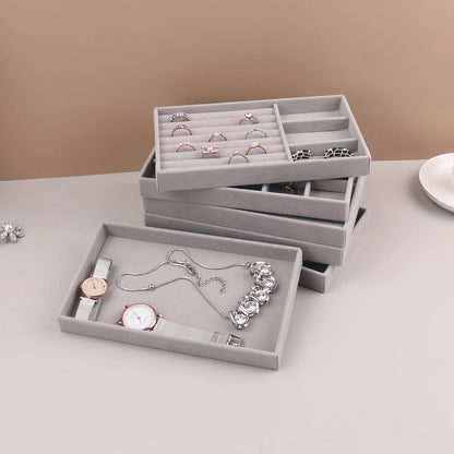 Velvet Jewelry Display Stackable Exquisite Jewellery Holder Portable Ring Earrings Necklace Organizer Box organizator de boys - Oria Jewel
