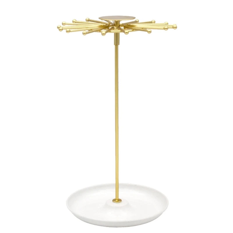 Round Disk Jewelry Holder Efficient Women Accessories Storage and Display Stand Rings Necklaces Earrings Organizer - Oria Jewel