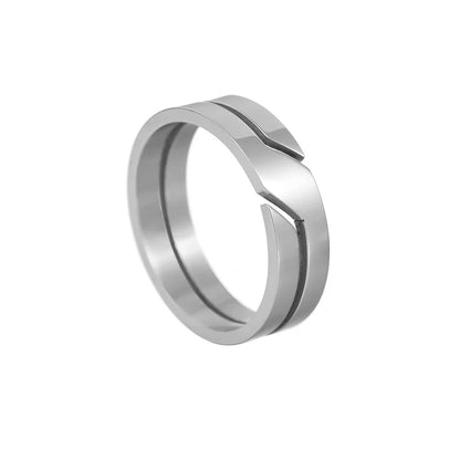 1 piece of stainless steel hollow vacuum plated couple ring jewelry - Oria Jewel
