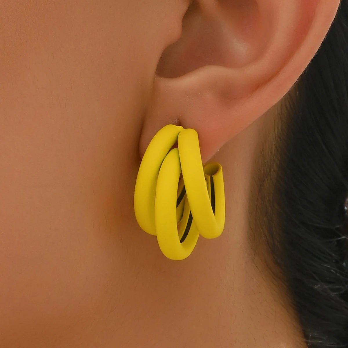 Elegant Gold Color Circled Hoop Earring for Woman Metal Elegant Vintage Geometric Statement Luxury Earrings Party Jewelry Gifts - Oria Jewel