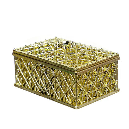 2 PCs Mini Treasure Storage Jewelry Box Silver-color Hollow Flower Pattern Jewelry Case Boxes for Necklace Earring Ring - Oria Jewel