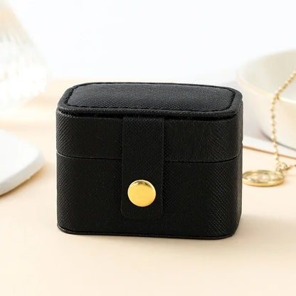 Mini Portable Small Jewelry Storage Bag Travel Simple Leather Ring Necklace Earrings Storage Box Organizer Display Gift Box - Oria Jewel