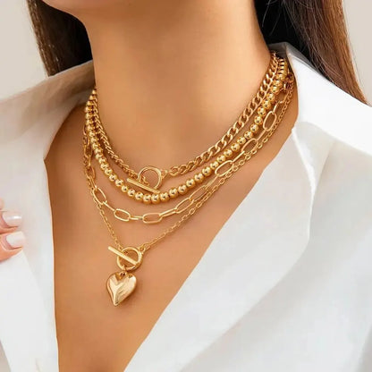 Y2K Heart Punk Necklace Set - Oria Jewel
