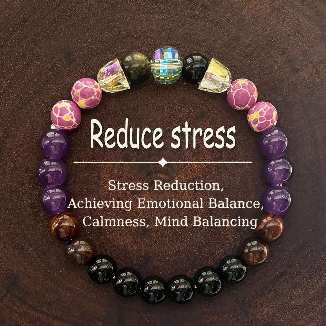 Red Tiger Eye Stone Imperial Jasper and Artificial Crystals Handmade Beaded Bracelet Men Women Homeopathic Energy Balancing Stre - Oria Jewel