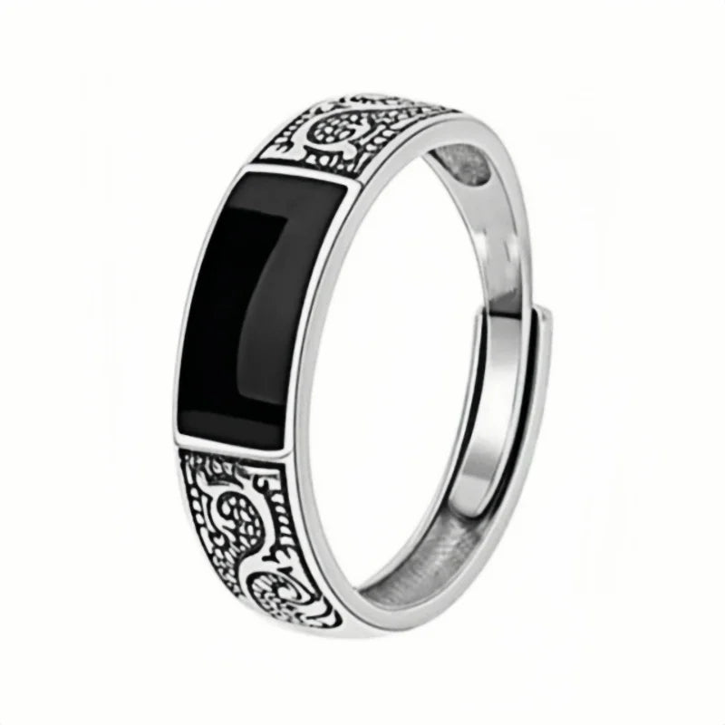 Vintage Ethnic Minimalist Dragon Pattern Adjustable Rings - Fashionable Men's Party Accessory Jewelry Gift - Oria Jewel