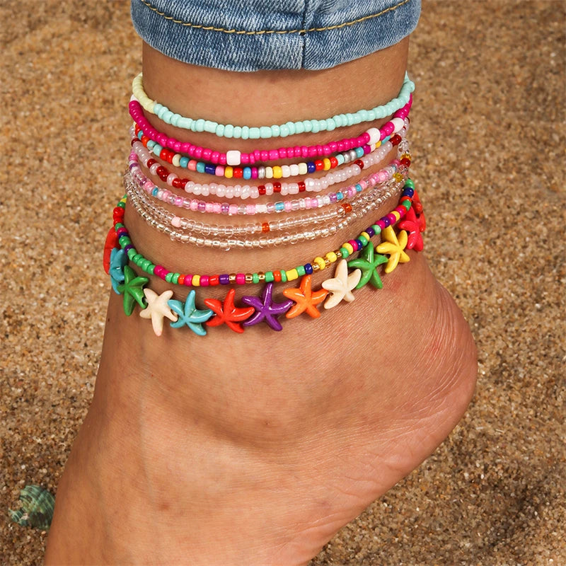 Boho Beaded Anklet – Handmade Colorful Summer Foot Chain for Women &amp; Girls - Oria Jewel