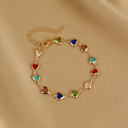 Colorful Heart Charm Bracelet - Oria Jewel