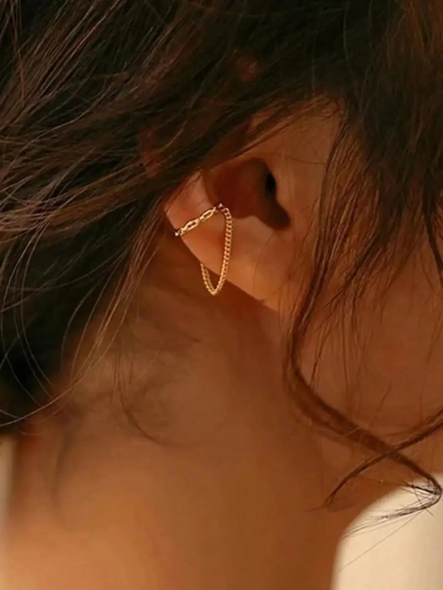 Gold Clip Ear Cuff Earrings - Oria Jewel