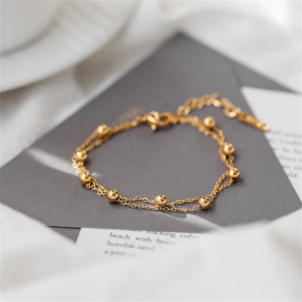 Golden Layers Anklet - Oria Jewel