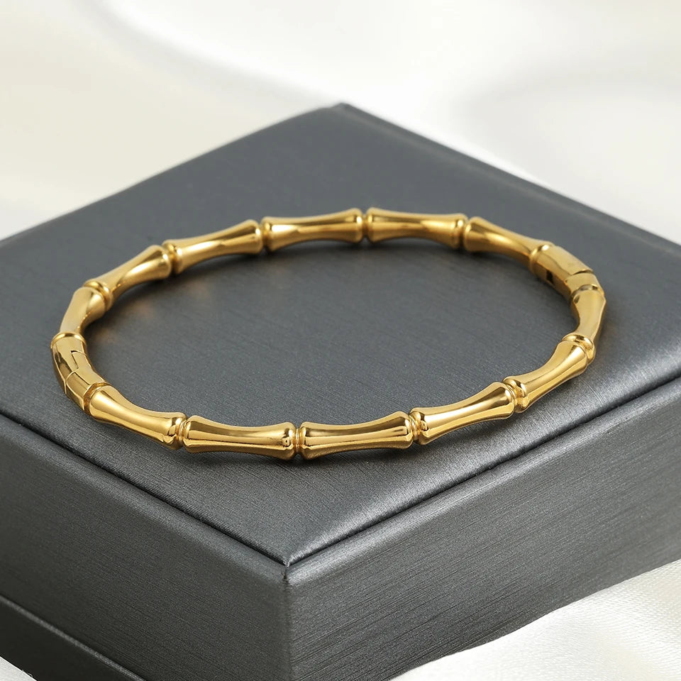 Bamboo Style Couple Bracelet - Oria Jewel