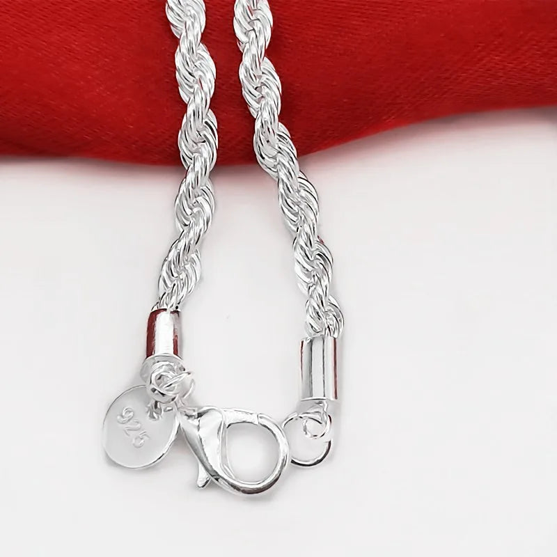 925 Sterling Silver Twisted Rope Bracelet for Men &amp; Women - Oria Jewel