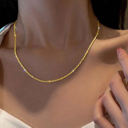 Silver Color Sparkling Necklace For Women Trendy Clavicle Chain Choker Girls Korean Wedding Party Jewelry Accessories - Oria Jewel