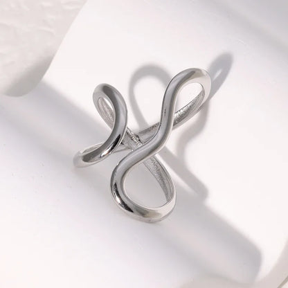 Fashion Stainless Steel Waterproof Open Ring Personality Charms PVD Real Gold 18K Plated Trendy Jewelry for Women - Oria Jewel