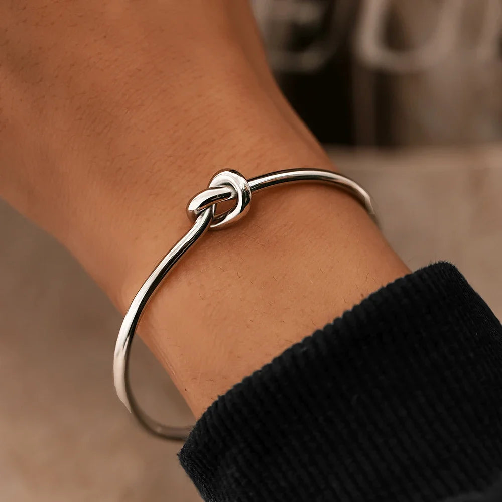 Twist Steel Cuff Bracelet - Oria Jewel