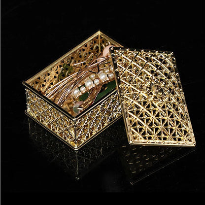 2 PCs Mini Treasure Storage Jewelry Box Silver-color Hollow Flower Pattern Jewelry Case Boxes for Necklace Earring Ring - Oria Jewel