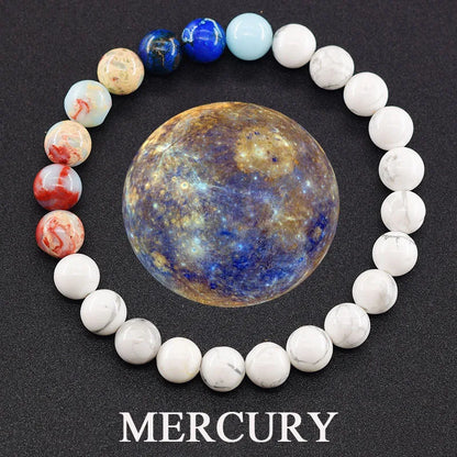 Eight Planets Bead Bracelet Men Women Natural Stone Universe Solar Syetem Earth Moon Saturn Neptune Planet Handmade Jewelry Gift - Oria Jewel