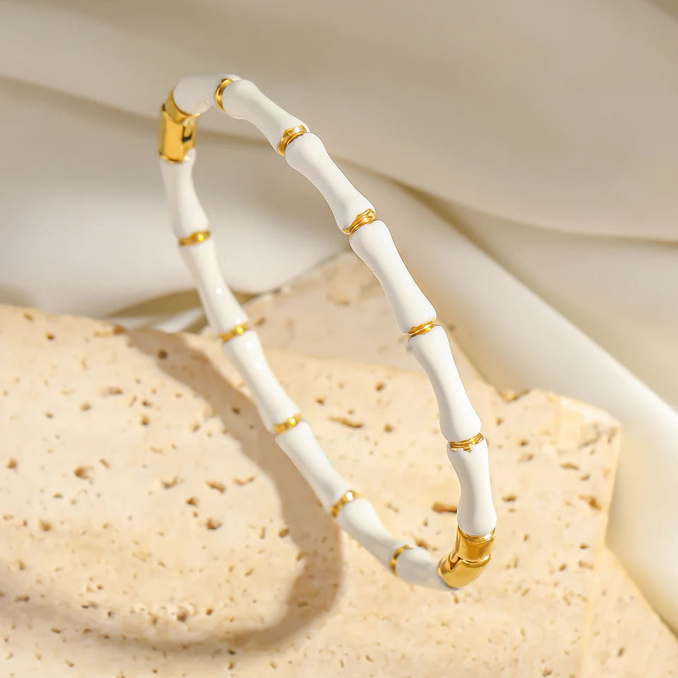 Bamboo Style Couple Bracelet - Oria Jewel