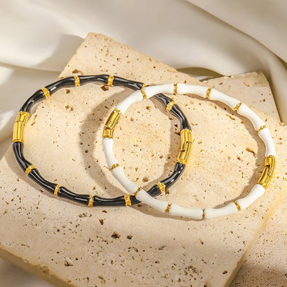 Bamboo Style Couple Bracelet - Oria Jewel