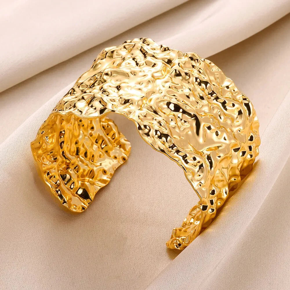Gold Classic Cuff Bracelet - Oria Jewel