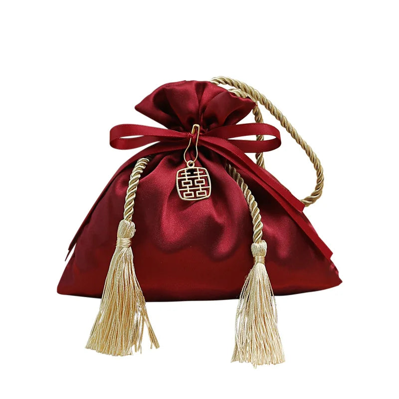 Satin Tassel Jewelry Pouch
