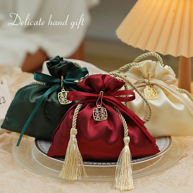 Satin Tassel Jewelry Pouch