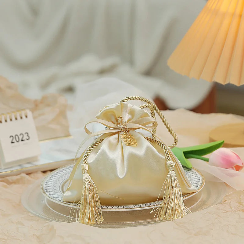 Satin Tassel Jewelry Pouch