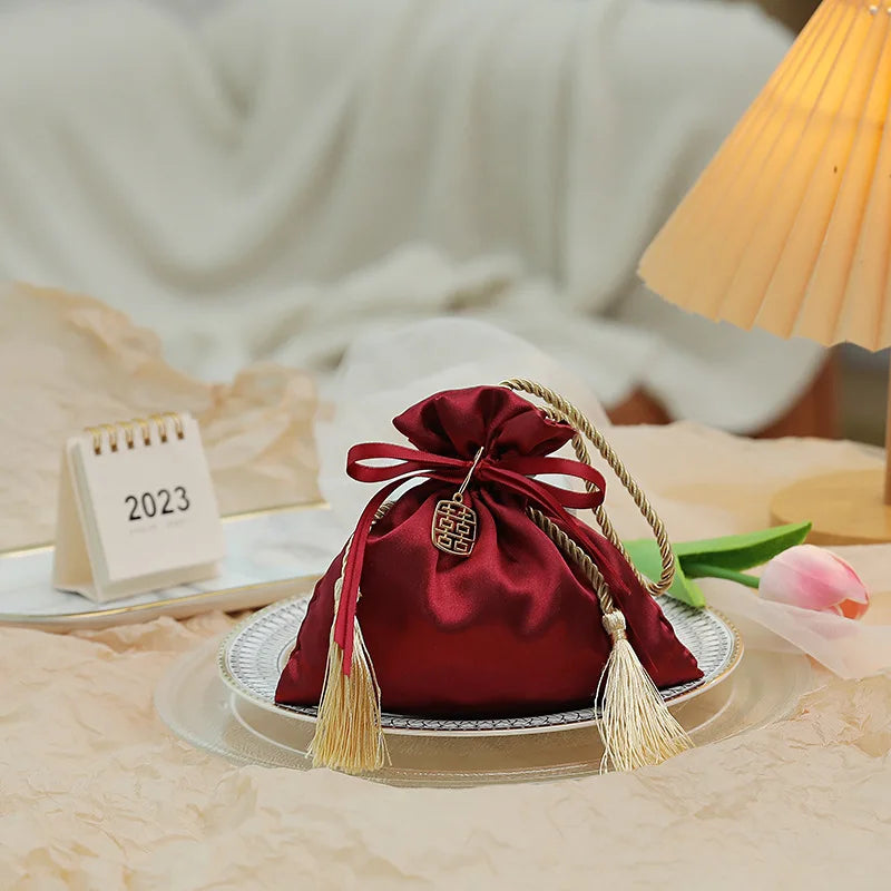 Satin Tassel Jewelry Pouch