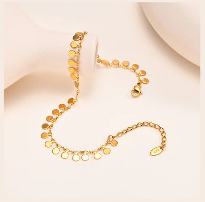 Coin Charm Gold Anklet - Oria Jewel