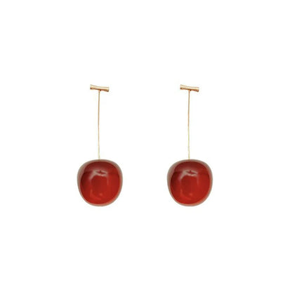 Cute Cherry Fruit Acrylic Earrings Fashionable Resin Cherry Earrings For Women Kpop Jewelry Trendy Accessories - Oria Jewel