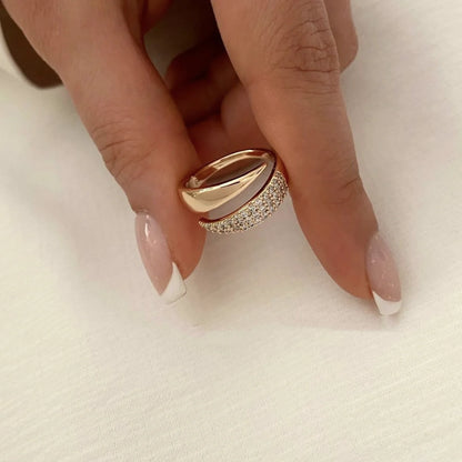 2024 Nwe Stainless Steel 18 K Gold Plated Sun Rings for Women Natural Stone Inlaid in Hollow Metal Texture Ring Trendy Jewelry - Oria Jewel
