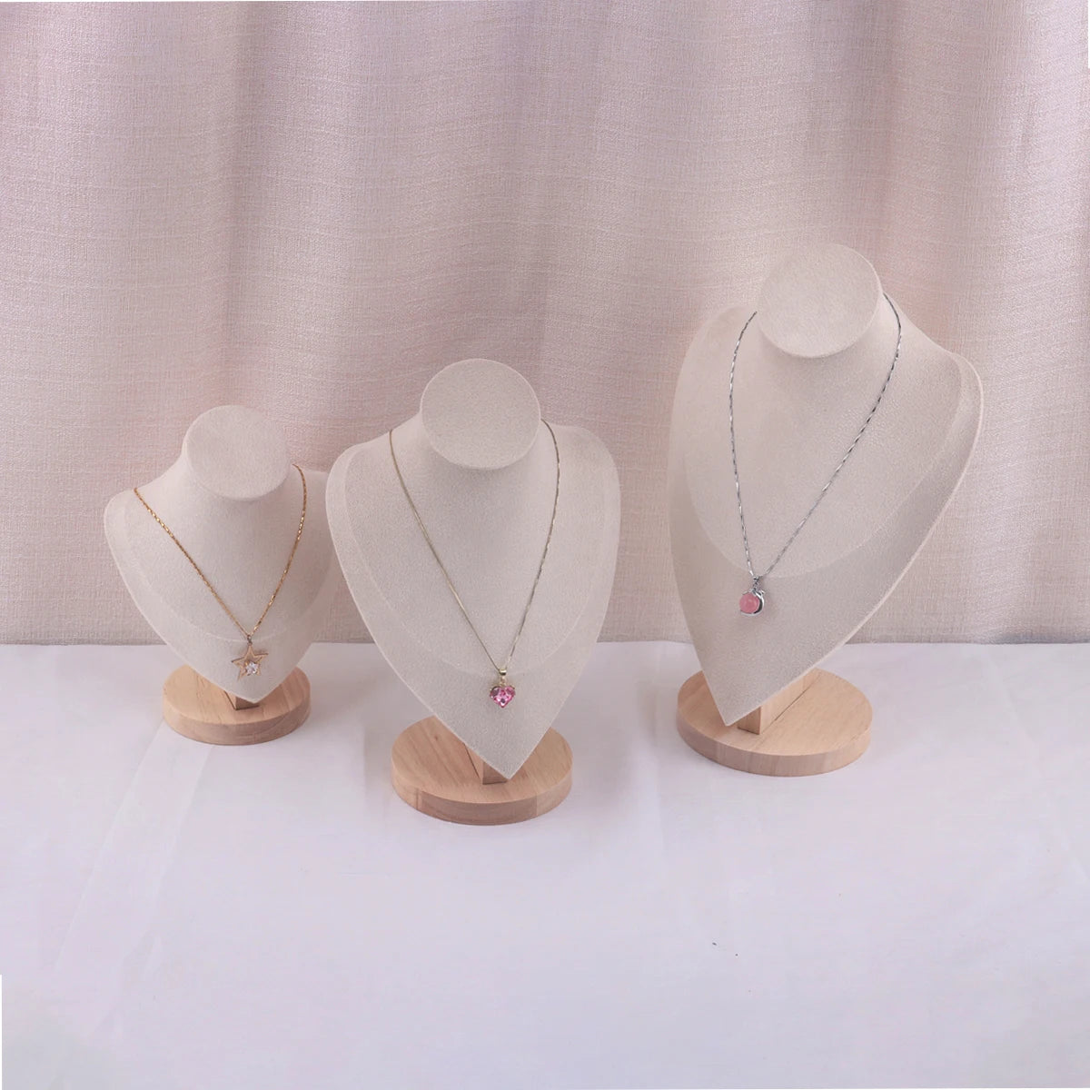 Velvet Portrait Necklace Display Pendant Organizer Jewelry Display Stand Jewelry Mannequin Bust Necklace Pendant Window Display - Oria Jewel