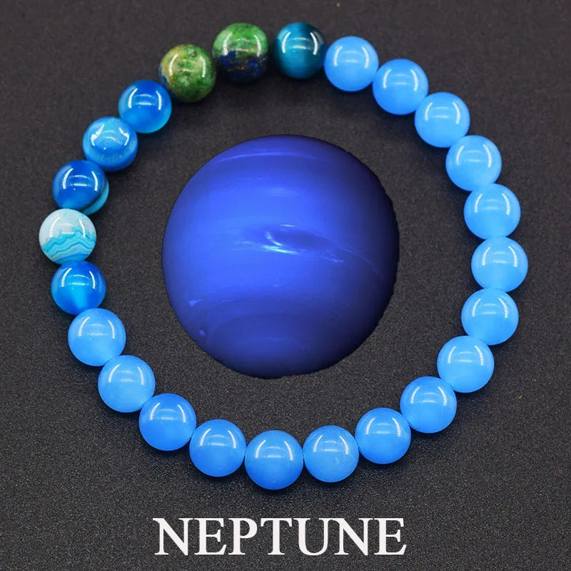 Eight Planets Bead Bracelet Men Women Natural Stone Universe Solar Syetem Earth Moon Saturn Neptune Planet Handmade Jewelry Gift - Oria Jewel