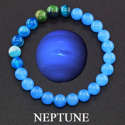 Eight Planets Bead Bracelet Men Women Natural Stone Universe Solar Syetem Earth Moon Saturn Neptune Planet Handmade Jewelry Gift - Oria Jewel