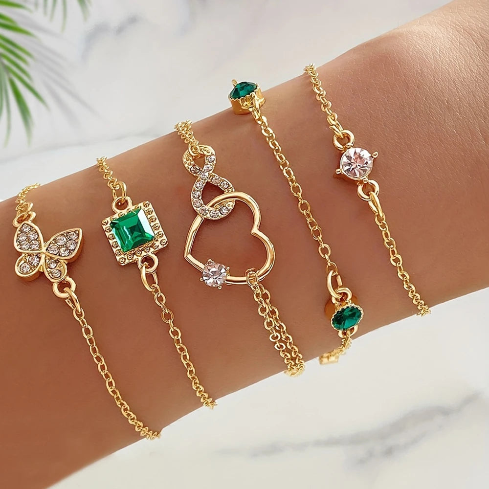 Retro Green Bracelet Set - Oria Jewel