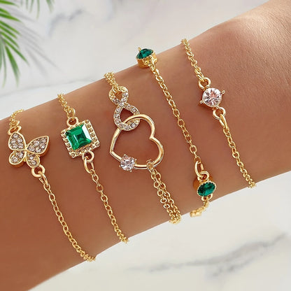 Retro Green Bracelet Set - Oria Jewel